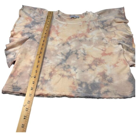 MICHAEL STARS Ariana Flutter Top Pullover Sweatshirt Peach Tie Dye Size small - Picture 9 of 9